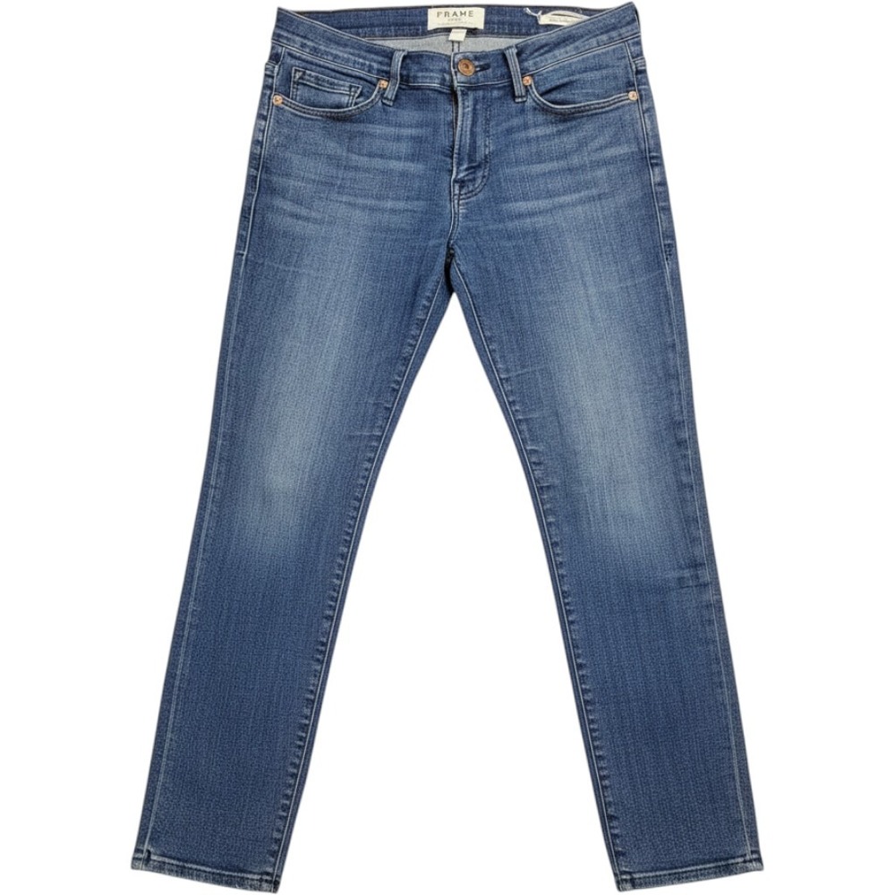 Frame Denim Le Skinny de Jeanne Crop Jeans Size 27 Medium Wash Ankle Skinny